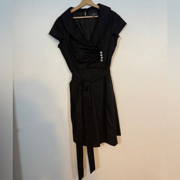 Dressbarn Collection Black Fit & Flare Dress w/ Crystal Buttons – Size 12 - Picture 2 of 12